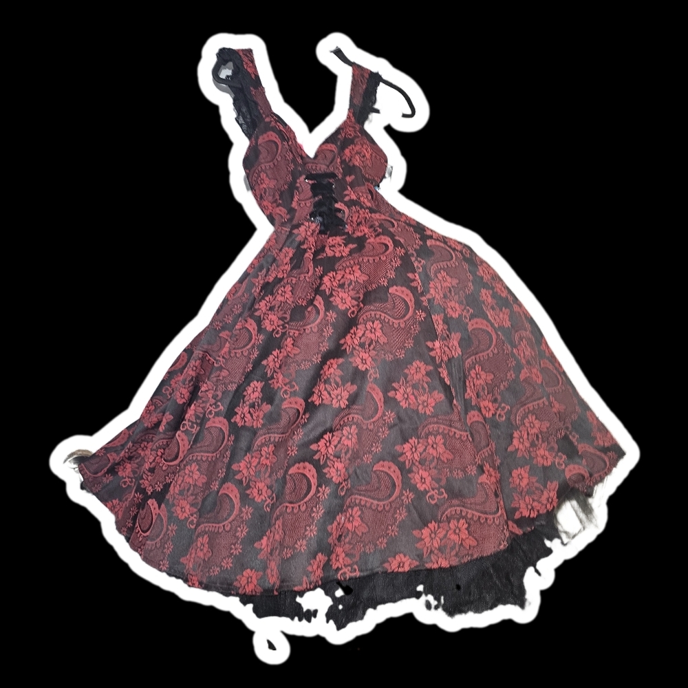 Pinup rockabilly goth swing dress H&R Brand